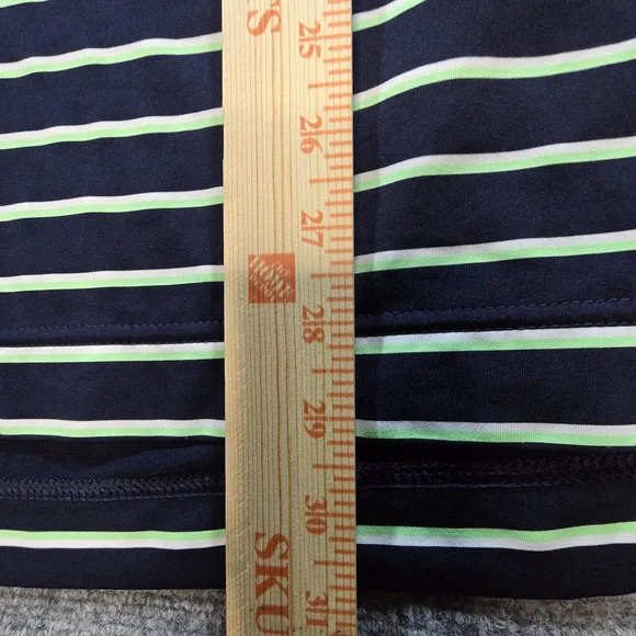 FootJoy Navy Lime Striped Golf Polo Shirt Mens M BP Logo - Picture 5 of 6